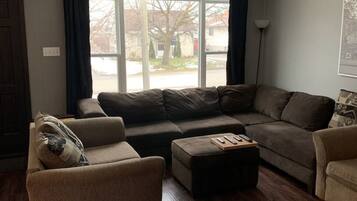 Smart TV, video games, foosball, stereo