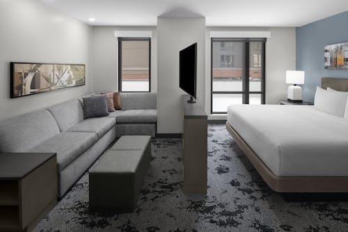 In-room safe, desk, laptop workspace, blackout curtains