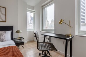 1 bedroom, iron/ironing board, WiFi, bed sheets - Deluxe Midtown 1BR w/ Elev, W/D, nr Times Sq & Bryant Park, by Blueground (Midtown)
