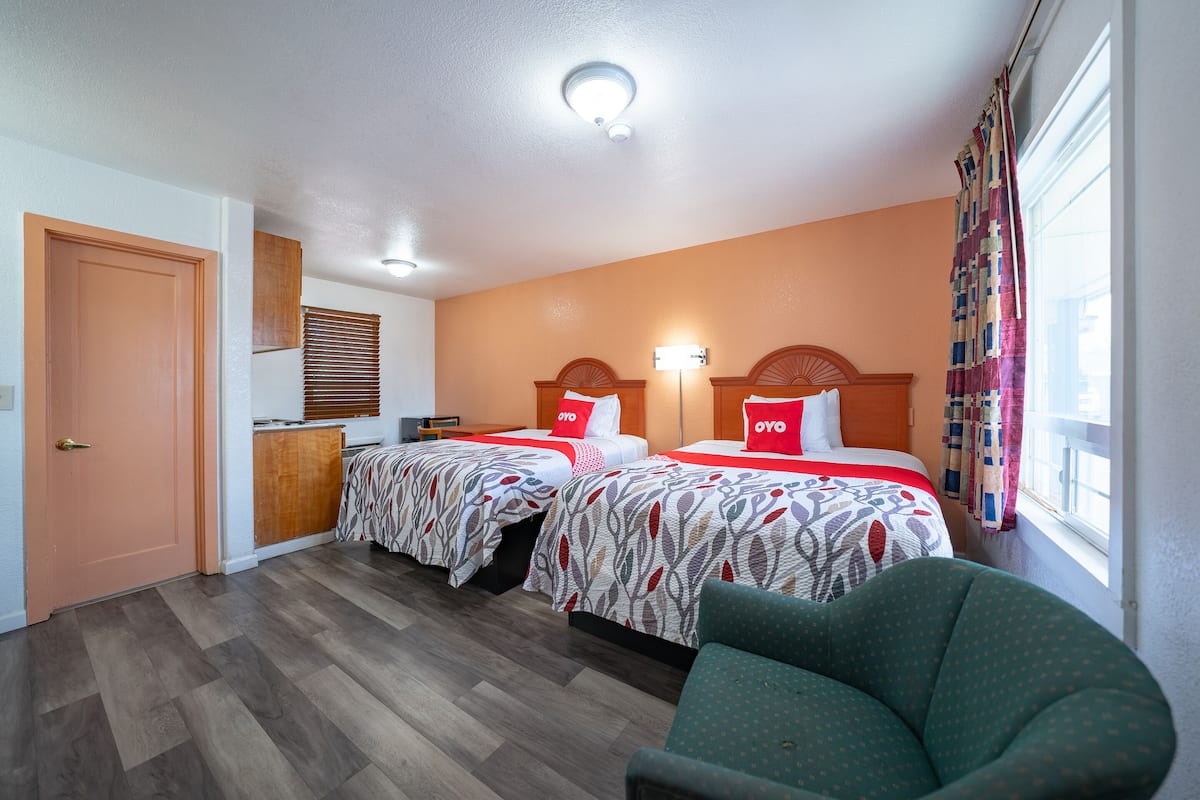 Premium Room, 2 Queen Beds, Kitchenette | Desk, free WiFi, bed sheets