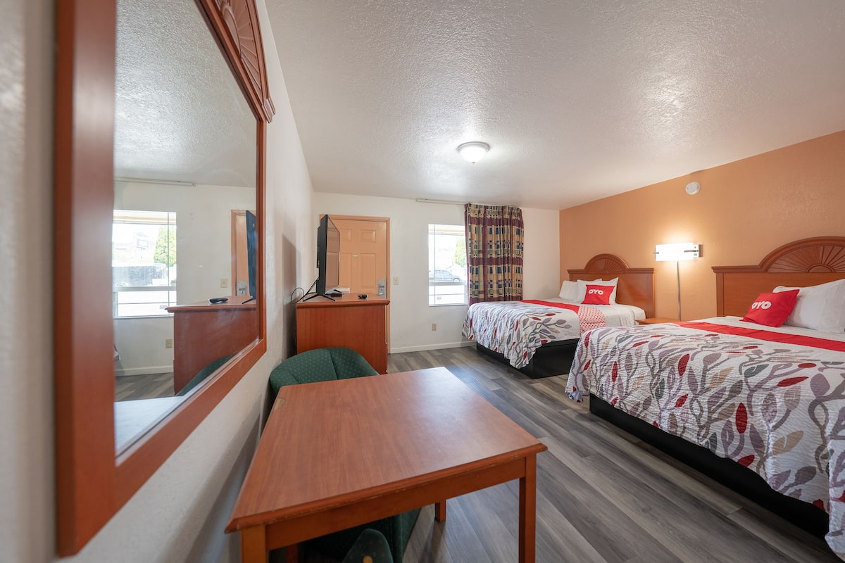 Room, 2 Queen Beds | Desk, free WiFi, bed sheets