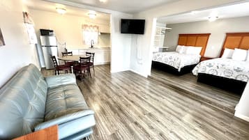 Suite, 2 Queen Beds, Kitchenette | Desk, free WiFi, bed sheets