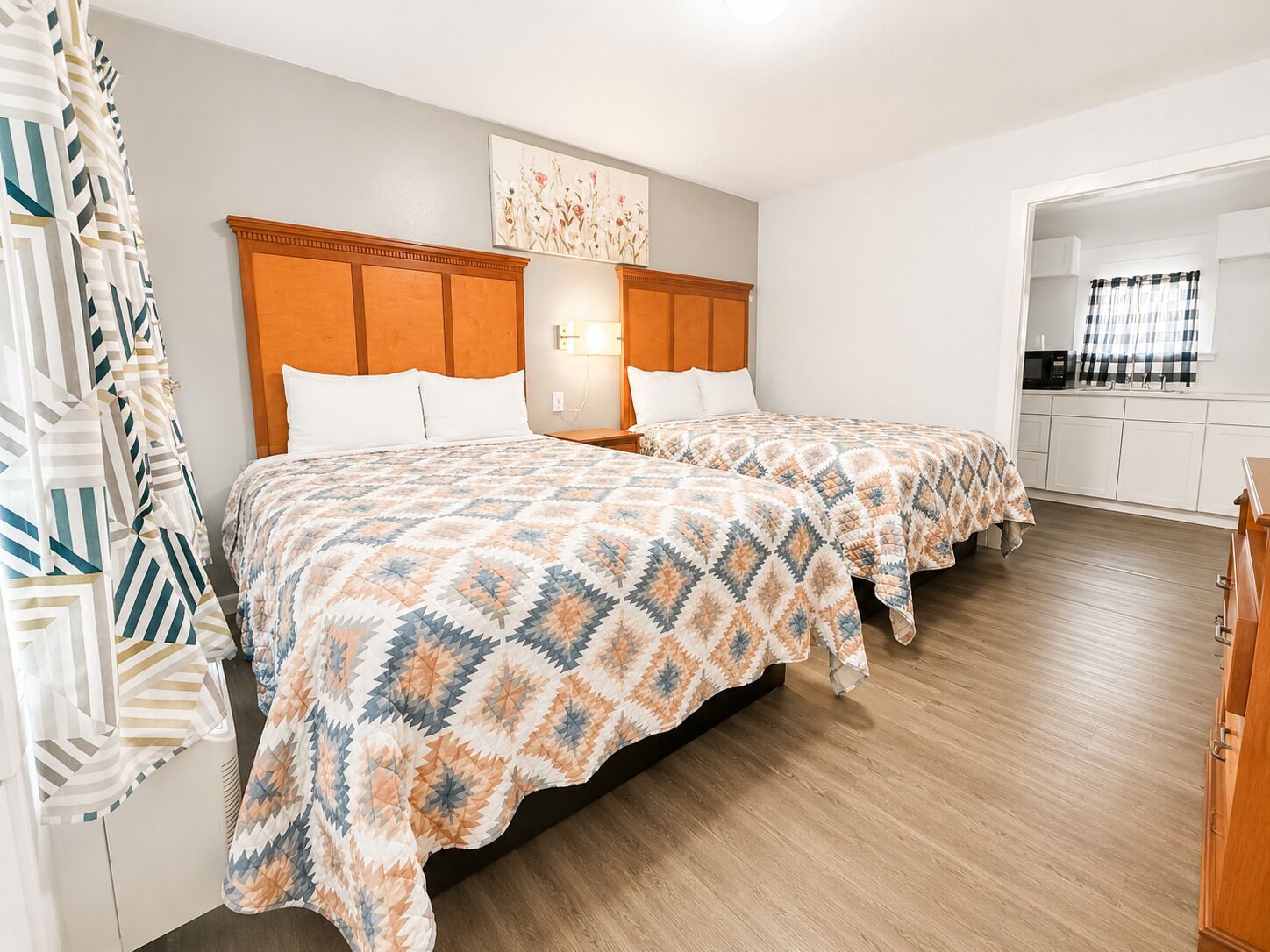 Premium bedding, desk, free WiFi, bed sheets