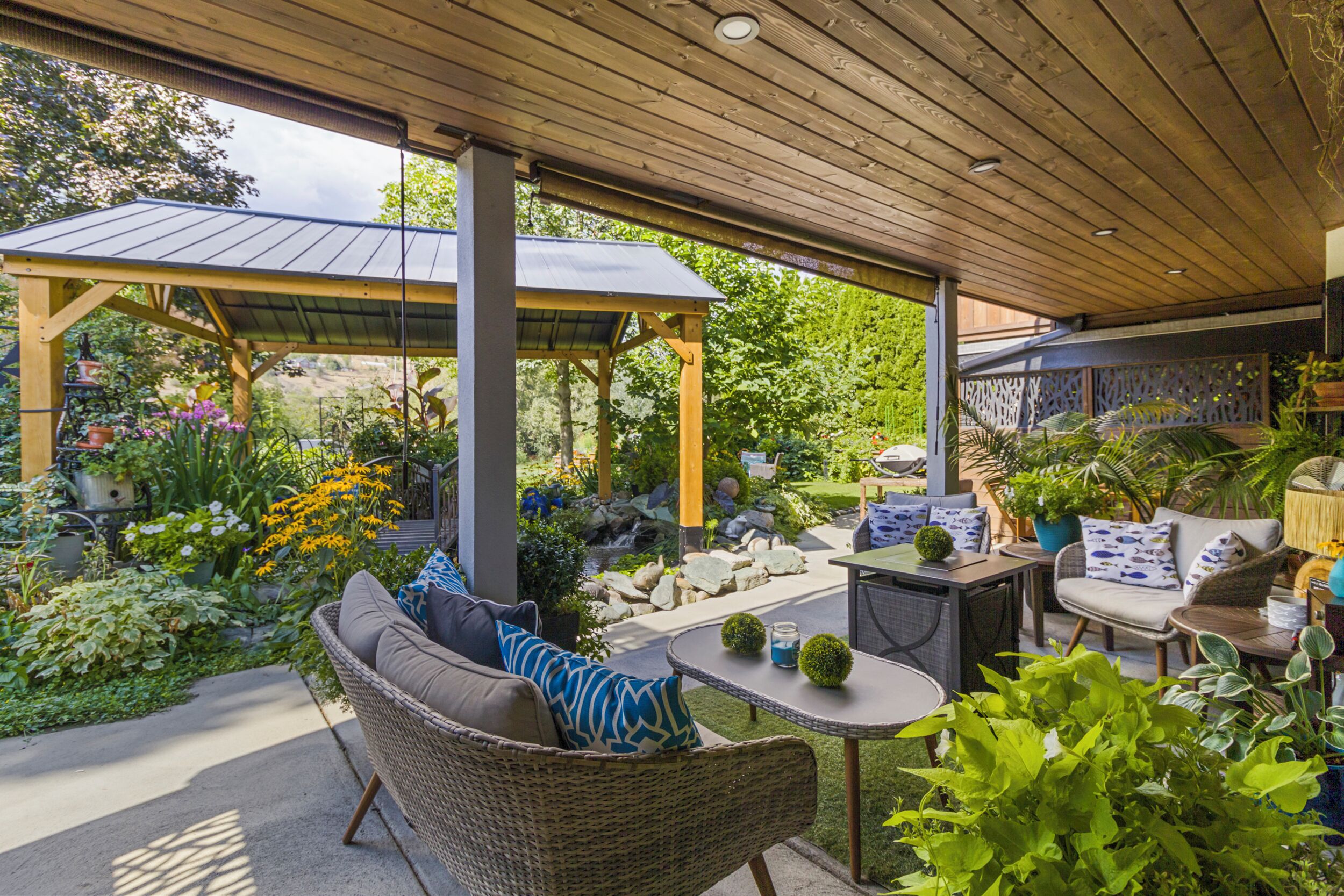 Deluxe-Apartment, 2 Schlafzimmer, Gartenblick | Terrasse/Patio