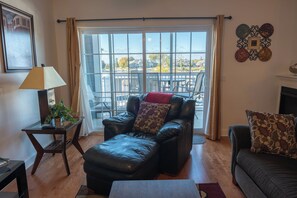 Smart TV, chimenea y reproductor de DVD 