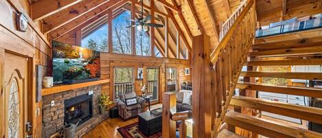 TV connectée, cheminée