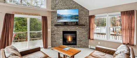 TV, fireplace, offices