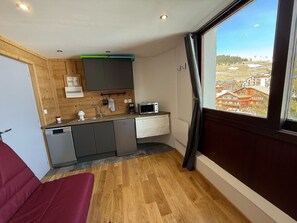 Fridge, microwave, dishwasher, coffee/tea maker