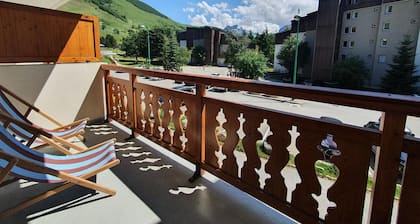 Cosy studio 4 ppl, balcony, center ski station