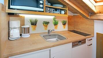 Fridge, microwave, stovetop, dishwasher