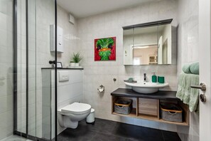 Dusche, Haartrockner, Handtücher