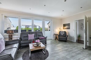 TV, DVD player, stereo