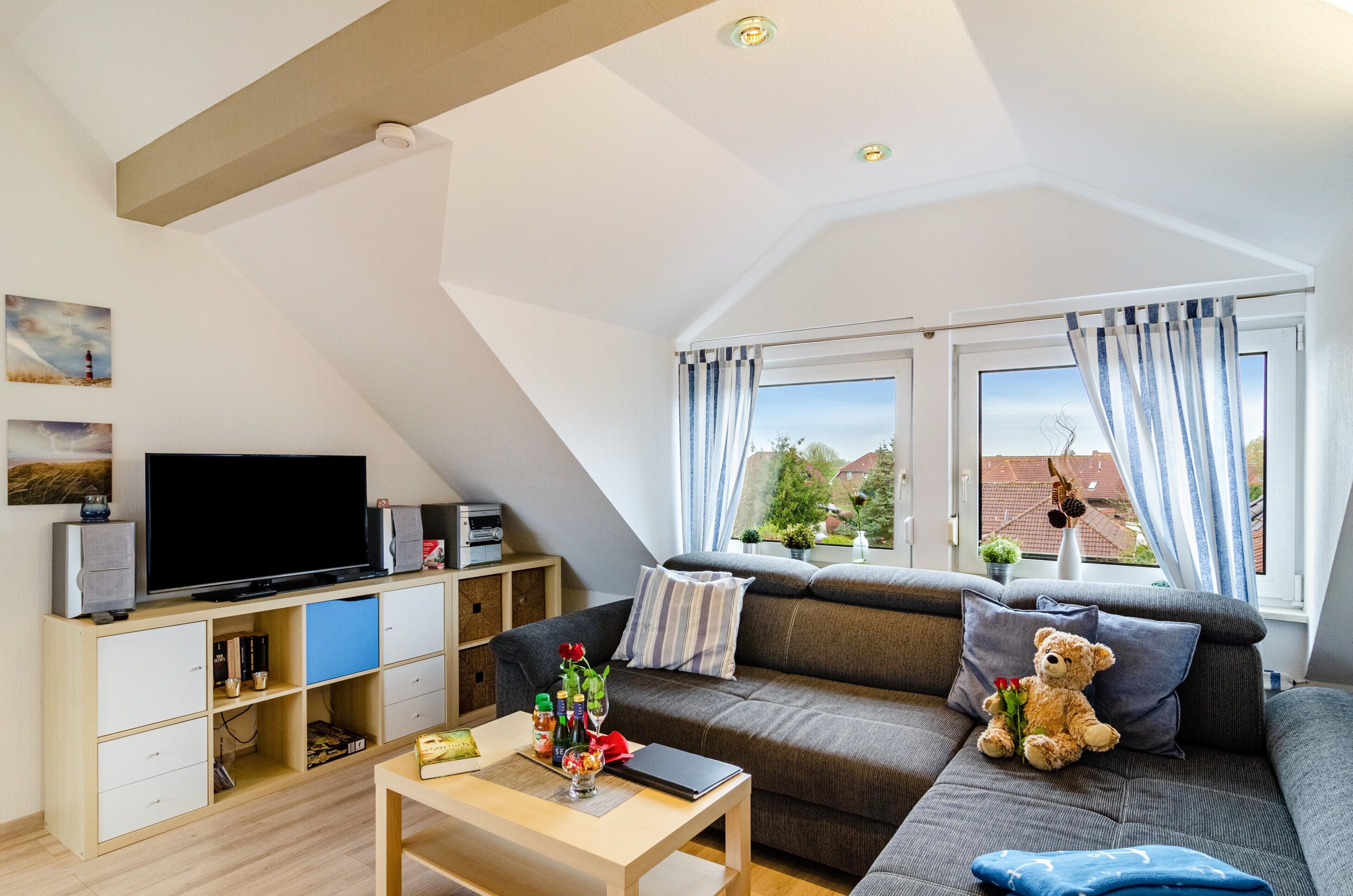 Televisión, reproductor de DVD y estéreo 