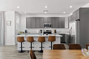 Fridge, microwave, oven, stovetop - Stargazer 4BR Desert Retreat | Hot Tub & Deck (Page)