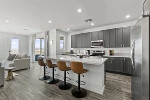 Fridge, microwave, oven, stovetop - Stargazer 4BR Desert Retreat | Hot Tub & Deck (Page)