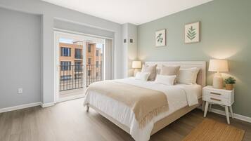 2 bedrooms, iron/ironing board, travel crib, WiFi