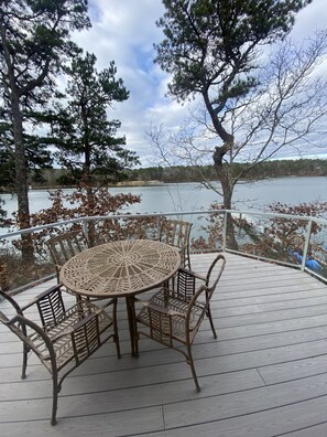 Outdoor dining - Waterfront New Seabury Home with Private Dock (Mashpee)