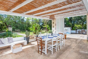 Family Villa, 4 Bedrooms, 2 Bathrooms (Trullo Nicolò With Pool Martina) | Outdoor dining - Trullo Nicolo With Pool Martina Franca (Martina Franca)