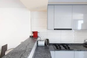 Fridge, microwave, oven, stovetop - apt 3 chambre, Palmarejo - LCGR (Praia)
