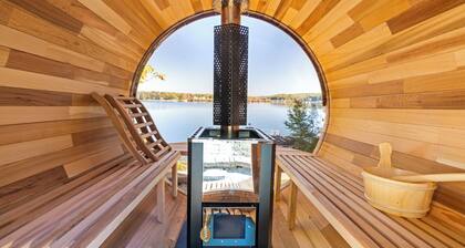 Lakefront Water Slide Sauna Pool Hot Tub Dock