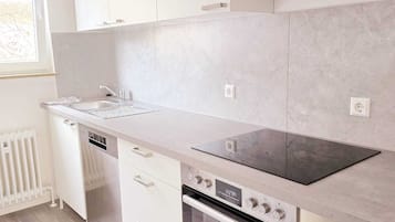 Kühlschrank, Mikrowelle, Herdplatte, Geschirrspüler