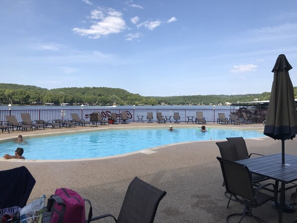 A heated pool - Lakeview Luxury: Stunning 2 Bed, 2 Bath Condo with Breathtaking Lake Views (Camdenton)