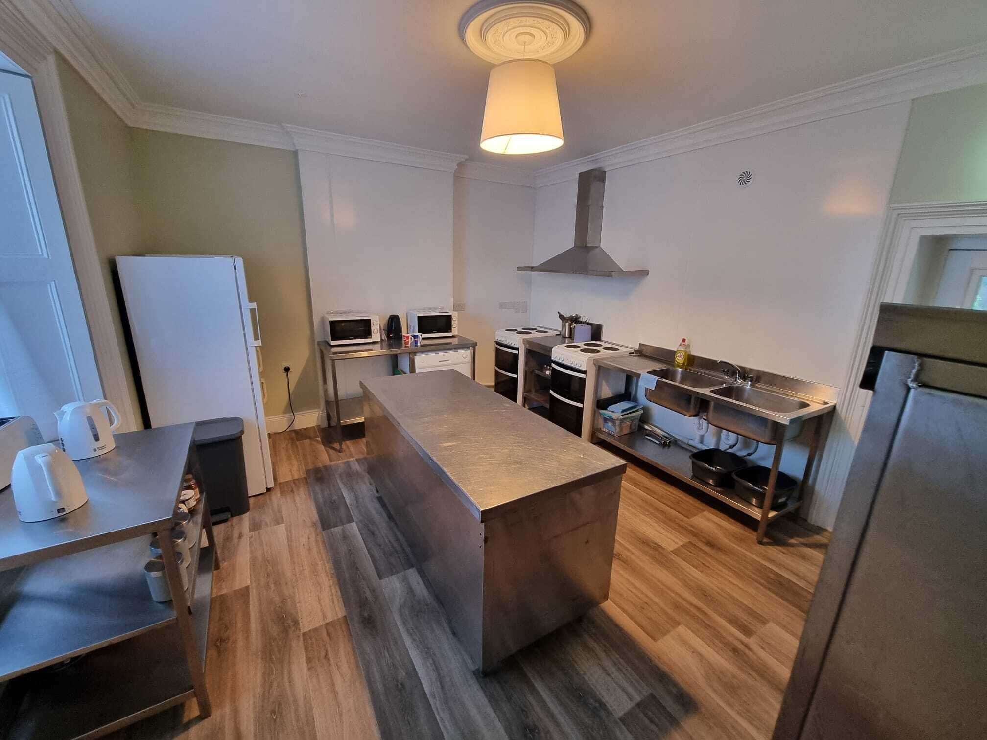 Shared fridge, microwave, oven, dishwasher