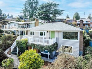 Exterior - Lake Washington View Home with Hot Tub BBQ Garden (Seattle)