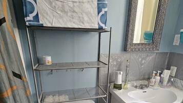 Family Room | Bathroom | Hair dryer, electronic bidet, towels