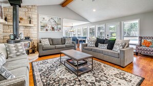 TV, fireplace, foosball - Expansive Bertram Retreat w/ Pool, on 28 Acres! (Bertram)
