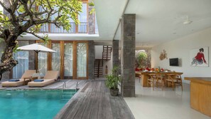 Villa, 2 Schlafzimmer, eigener Pool, Gartenblick | Pool