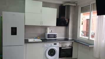 Superior Apartment, 2 Bedrooms | Private kitchen | Full-size fridge, microwave, oven, stovetop