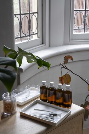 Salas para tratamentos a dois, tratamentos corporais, aromaterapia