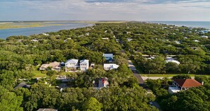 Aerial view - Beachside Getaway - Heated Pool - Pet Friendly - Walk to Vilano Beach (SAV540) (St. Augustine)