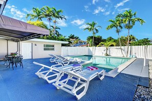 Een verwarmd zwembad