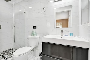 Hair dryer, towels