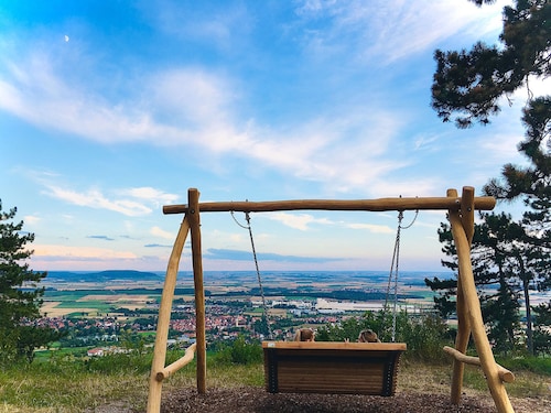 Ferienwohnung 'Maisonette Ferienwohnung Tenne' mit Gemeinschaftsgarten, Balkon und WLAN