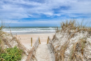 Access to the beach is a 2 minute walk from the house down the street.