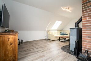 Télévision, cheminée