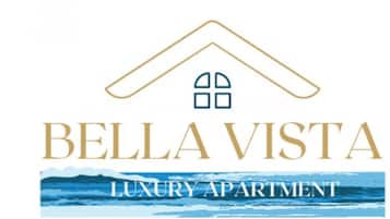 A logo with a house outline and the text "Bella Vista Luxury Apartment".