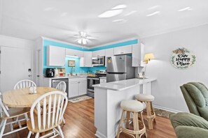 Fridge, microwave, oven, stovetop - Ocean Forest Villas Unit A104 - Ocean Nearby! (Myrtle Beach)