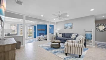 TV, fireplace, offices