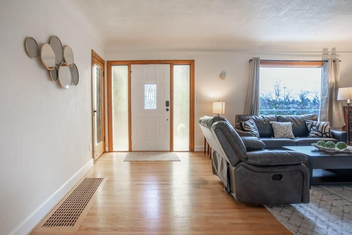 Experience the welcoming embrace of our wide clearance hallway as you step through the entrance,