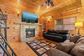 Televisión, chimenea y videojuegos 