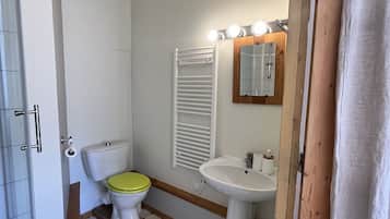 Chambre Simple, vue montagne | Salle de bain | Douche, douche à « effet pluie », sèche-cheveux, serviettes fournies