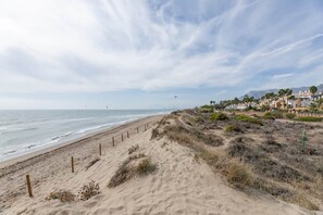 On the beach, beach towels