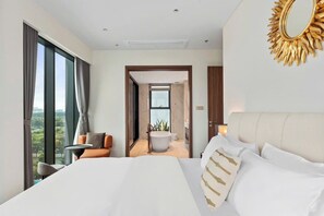 Presidential Suite, 3 Bedrooms, Club Lounge Access, River View | Premium bedding, down comforters, Select Comfort beds, free minibar