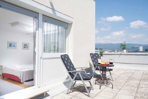 Studio – standard, fjellutsikt (Cozy Penthouse with Panoramic view) | Terrasse/patio
