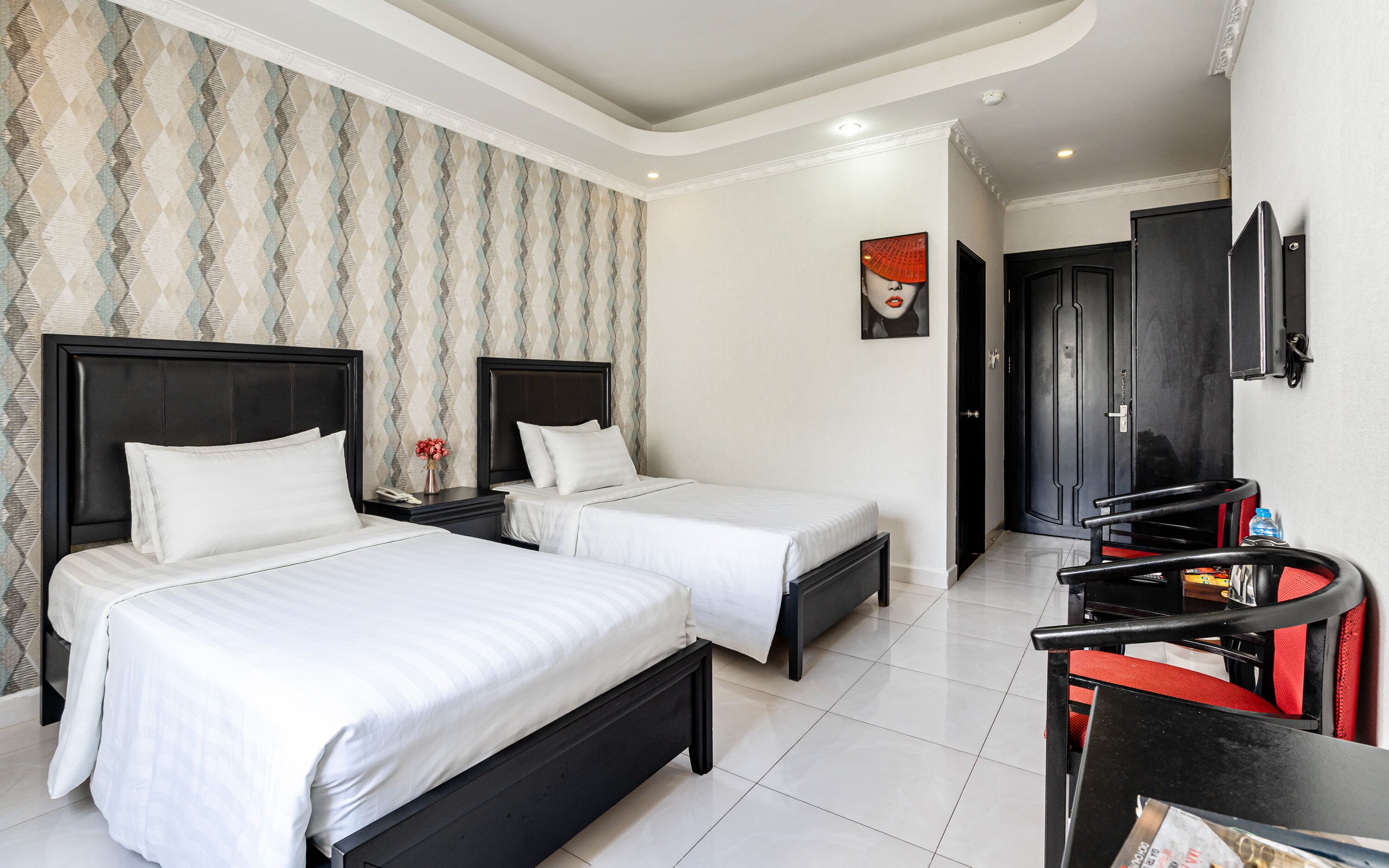 高級雙床房 | 書桌、免費無線上網