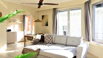 Premium bedding, memory foam beds, blackout drapes, soundproofing